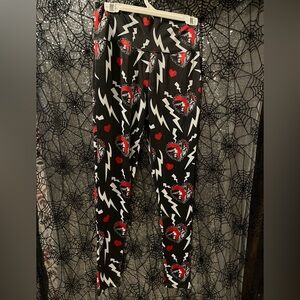 Dolls KillXMonsters Black and Red Leggings